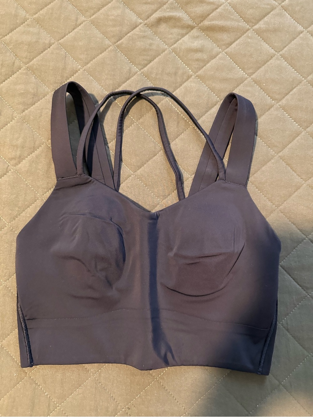 lululemon athletica Black Strappy Longline Sports Bra